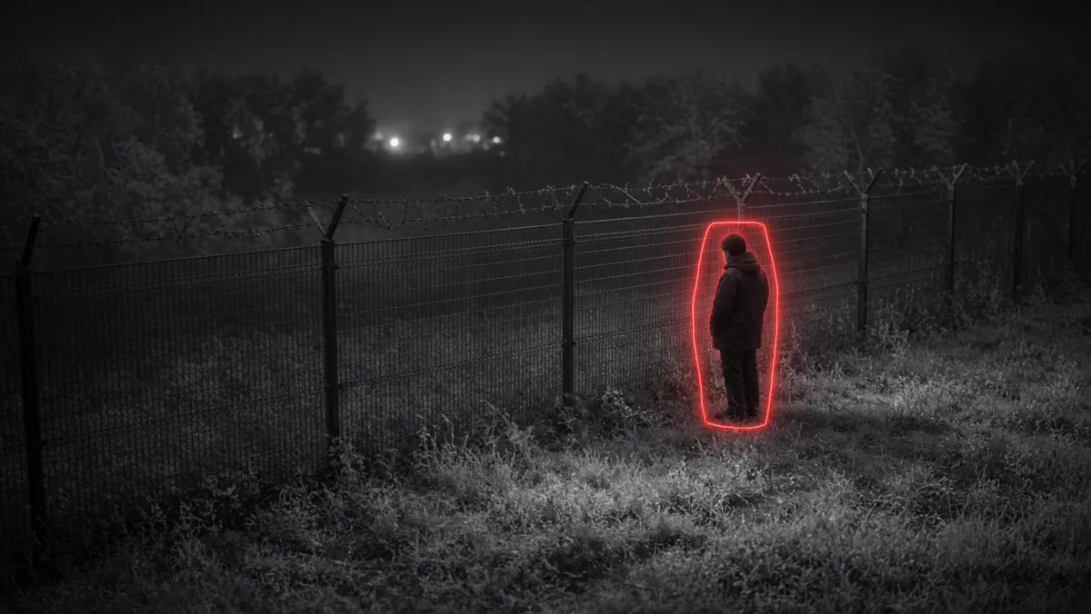 Perimeter fence anomaly alert on night infrared cameras