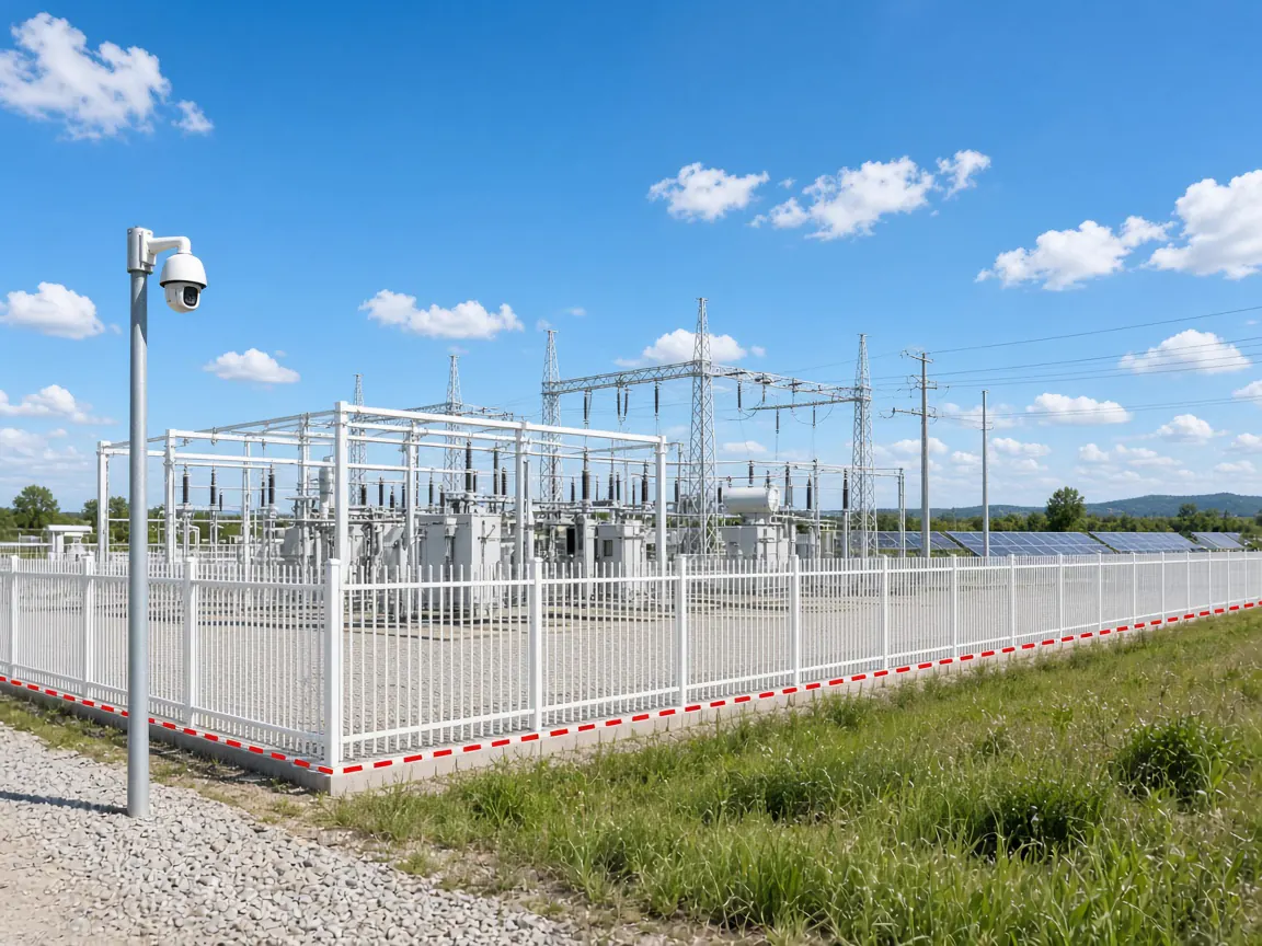 Video analytics for Infrastructure: Electrical substation perimeter fence protected by CCTV cameras